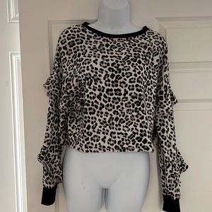 Alice and Olivia Animal Print Bateau Neckline Sweater